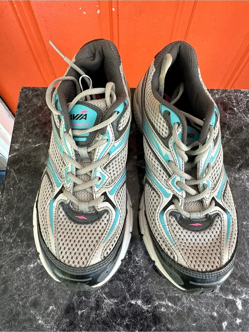 Avia Women's Gray and Teal Athletic Running Shoes